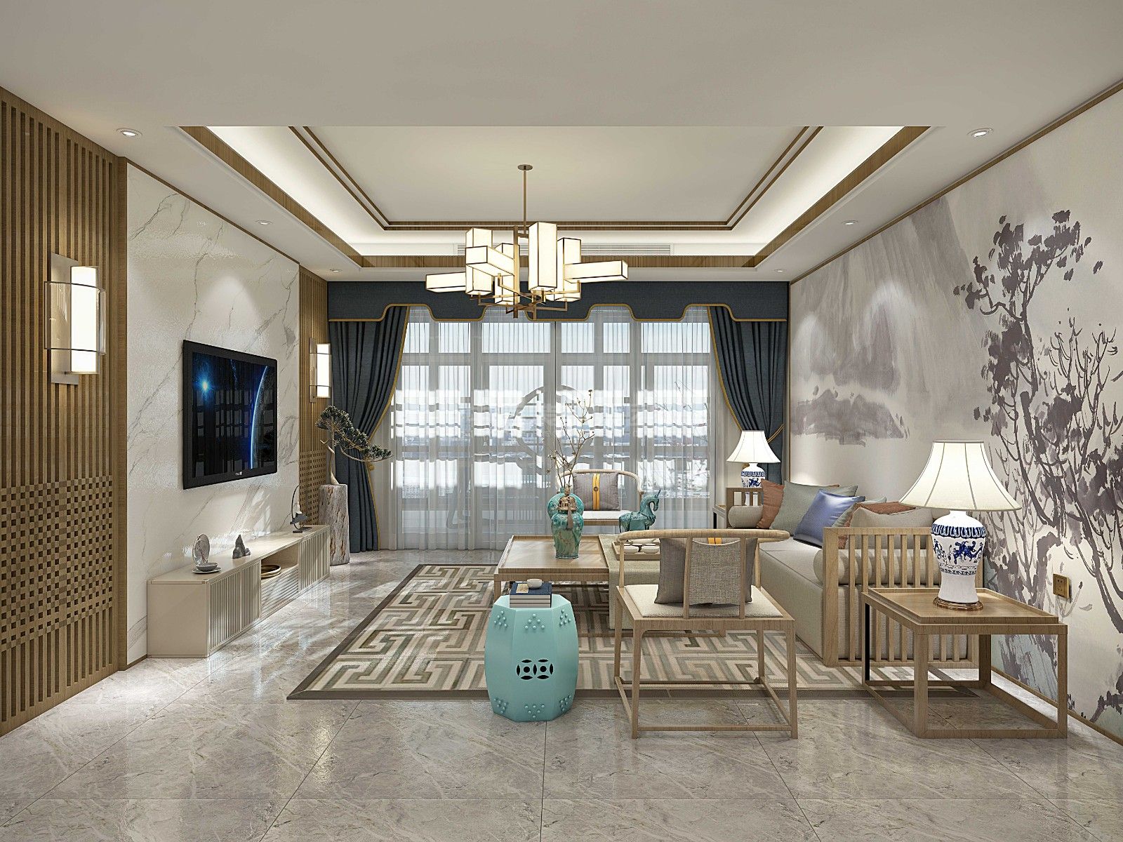 寶能城120m&sup2;新中式風格案例